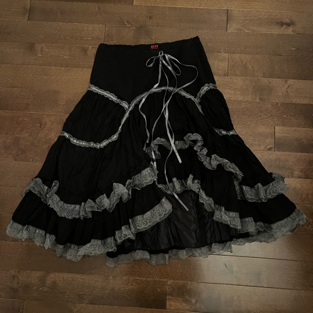 BH Jeans midi tiered skirt